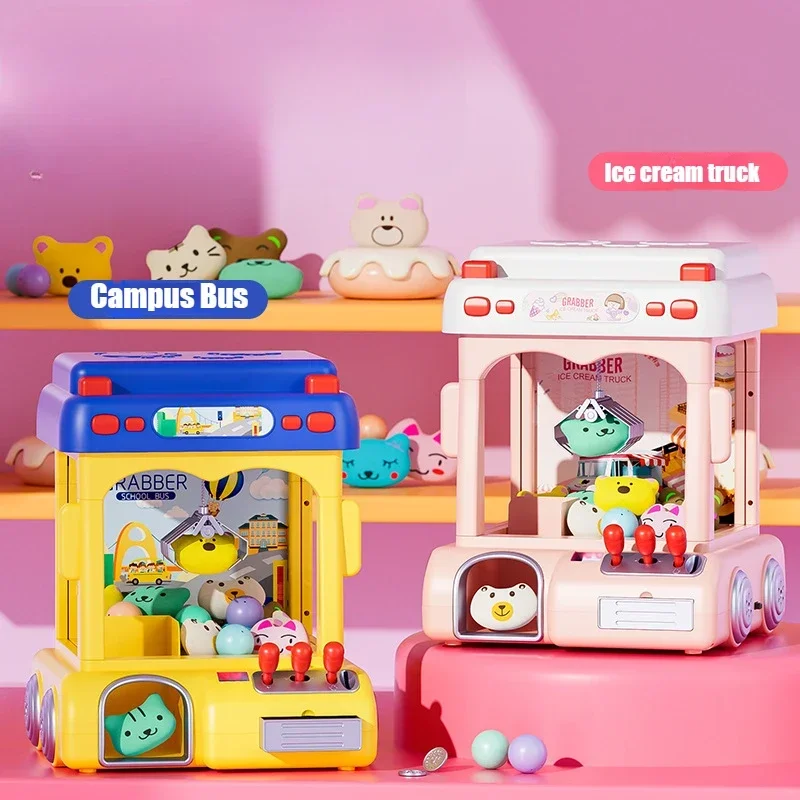 Children's Toys Claw Machine Small Household Gaming Devices Mini Clip Doll  Coin Operated Egg Twisting Machine Boy Birthday Gift 2