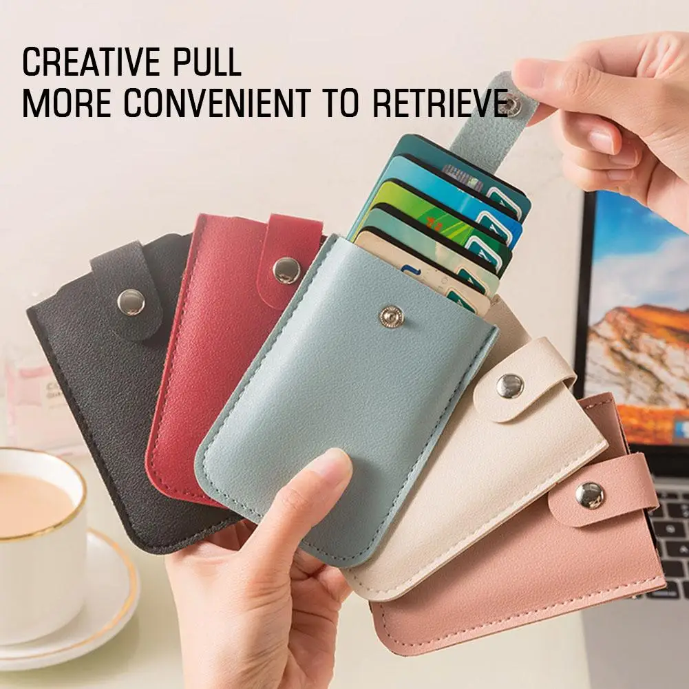 

5Pcs Pu Leather ID Card Holder Candy Color Bank Credit Card Box Multi Slot Slim Card Case Wallet Women Men Business Card Cover