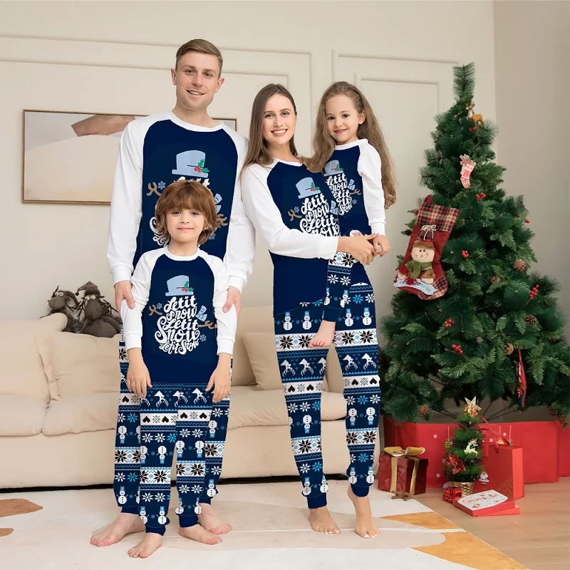 Christmas Pajamas Family Matching Outfits Adult And Kids Clothes Tops+Pants Xmas Sleepwear Sets Newborn Baby Boy Girl Jumpsuit 1