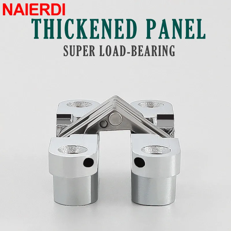 NAIERDI 2 Pack Hidden Door Hinge Stainless Steel Invisible Hinge Concealed Folding Hinges for Cabinet Door Furniture Hardware