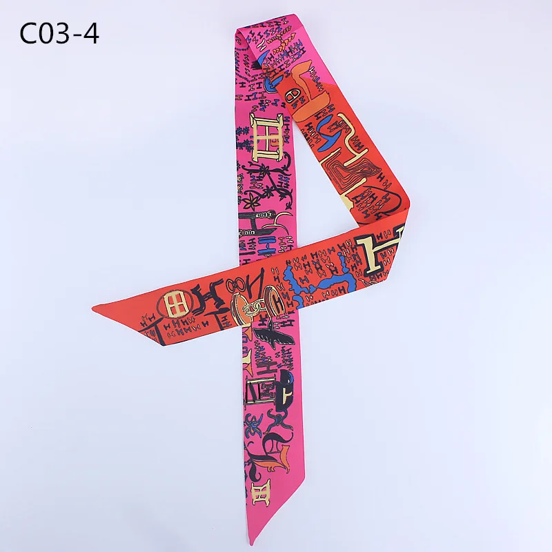 

Big Brand 95cm*5cm H Letter Printed Bag Strap Scarf Women Silk Scarf Headband Long Scarves Bag Accessories Ribbon