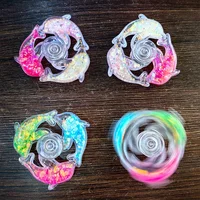 1pcs random color Dolphin Fidget Spinner Floating Rustling Portable Gyro Colorful Sequined Desk Stress Relief Toy Gifts 2
