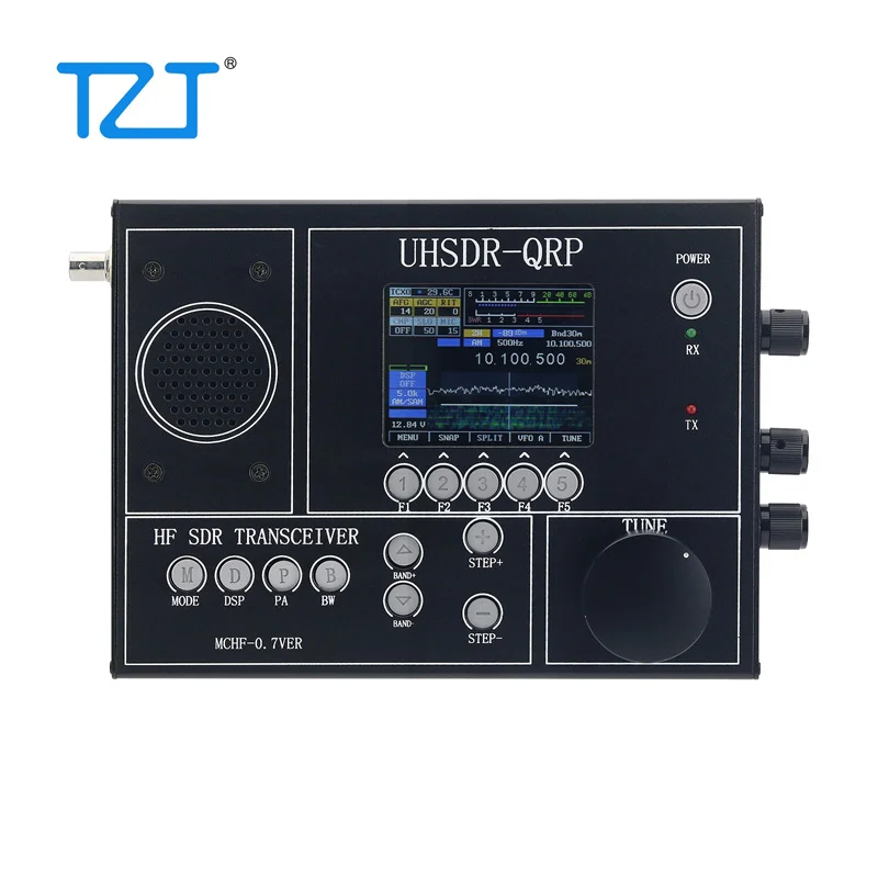 TZT HamGeek UHSDR-QRP V0.7 mcHF 송수신기, HF SDR 송수신기, CW SSB AM FM 라디오, 실버/블랙, 1.8-30Mhz