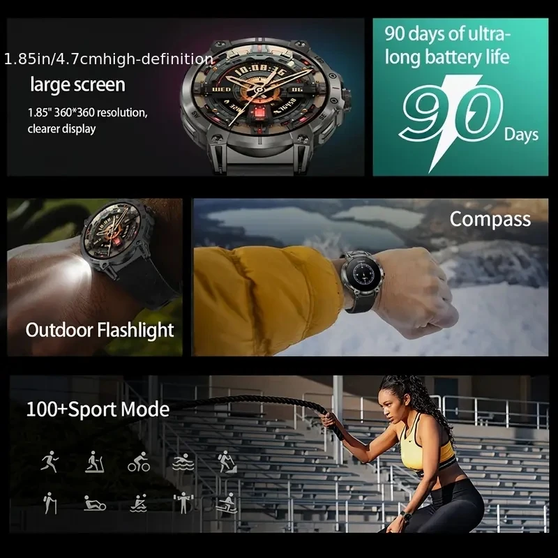 2026 New Men GPS Track Smart Watch 1.8 Inch Ultra HD AMOLED Screen 760 Mah Battery Bluetooth Call Smartwatch For Android IOS 3
