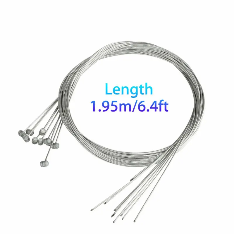 

1.95m 10Pcs Bicycle Bike Cycling MTB Brake / Shift Cable Steel Inner Wire Line Toughness Smooth Brake Cable Bike Accs