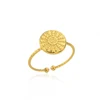 Bagues géométriques en acier inoxydable pour femmes, Texture minimaliste, couleur or, ouverture de Couple, bijoux esthétiques de mariage et de noël