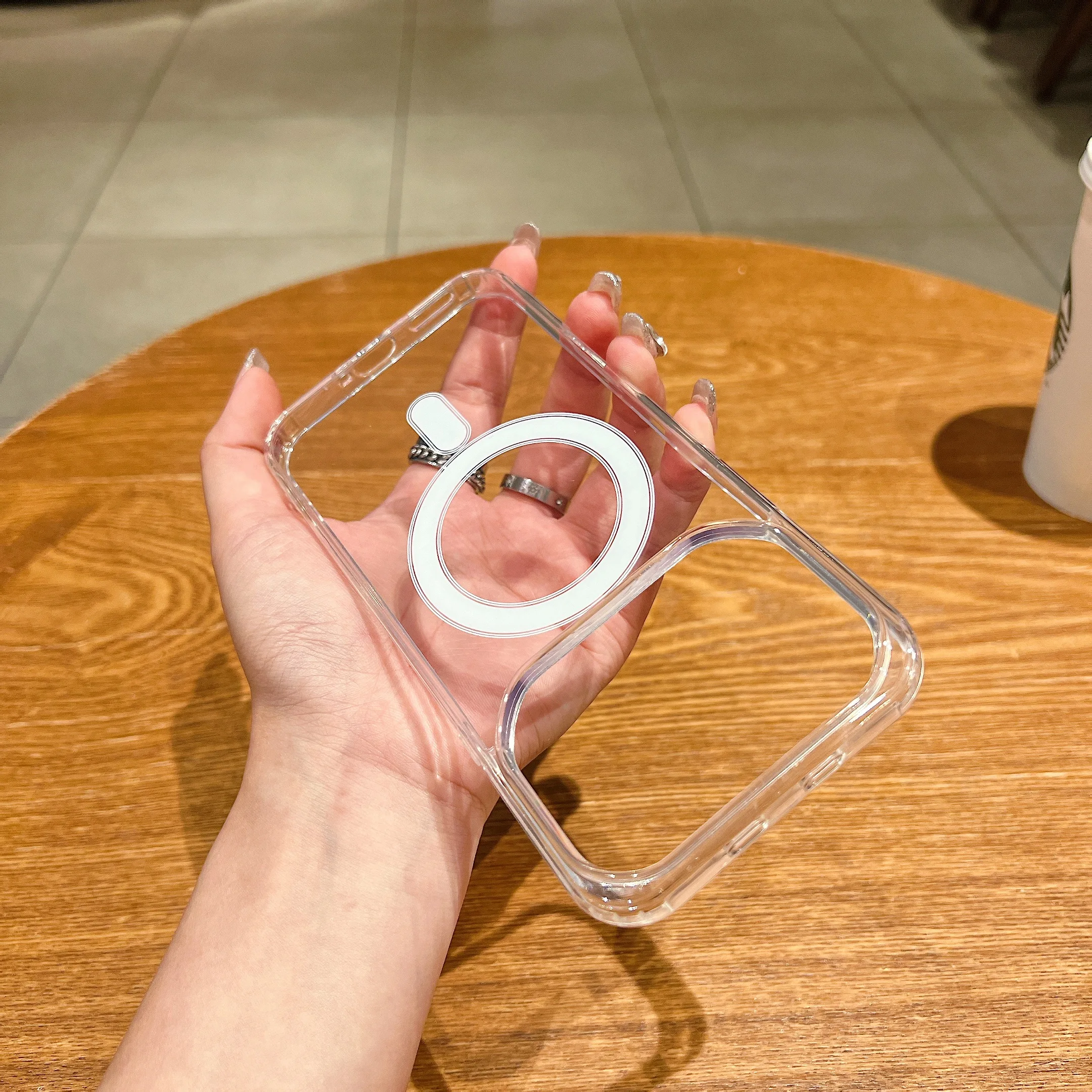 Magnetic Crystal Clear Shockproof Case with Acrylic Back