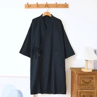 2026 Spring and Autumn New Japanese Kimono Robe Couples 100% Cotton Bathrobe Men's and Women's Kimono Loose Sweat Steamed Robe - Image 2