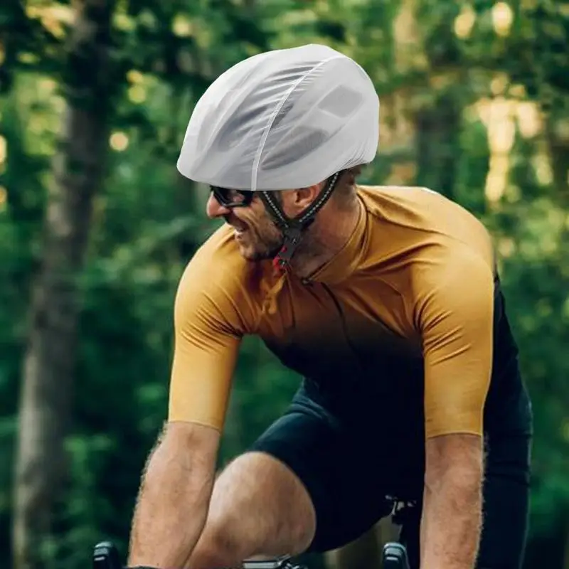 Bicycle Helmet Waterproof Cover With Reflective Strip Portable MTB Helmet Cover Mountain Road Bicycle Helmets Dustproof Covers