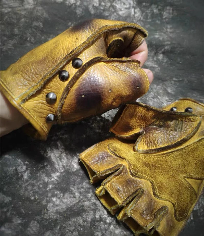 Artificial Leather Half-Finger Gloves - Image 4