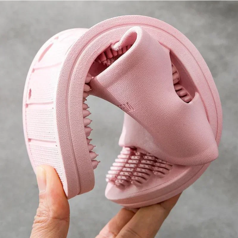 Pair Foot Massage Women Summer Sandals House Bathroom Slipper Non-slip Soft Sole Men Indoor Hotel Couples Shoes Home Slippers