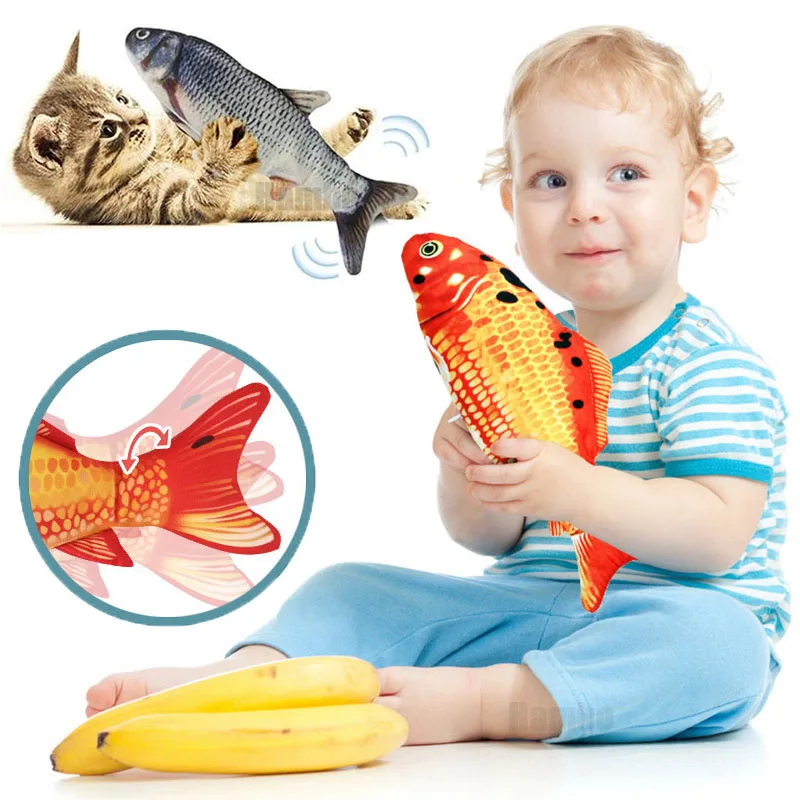 Electric Baby Sleeping Fish Toy Swing Animated Fish for Interactive Baby Fish Sleep Tapping Toy Mobile Moving Fish Toy for Cats