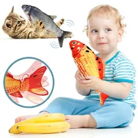 Non-stop Electric Baby Sleeping Fish Toy 2.0 Keep Swinging Tail Floppy Fish Toy Auto Flopping USB Wiggle Plush Toy for Baby Cat 1