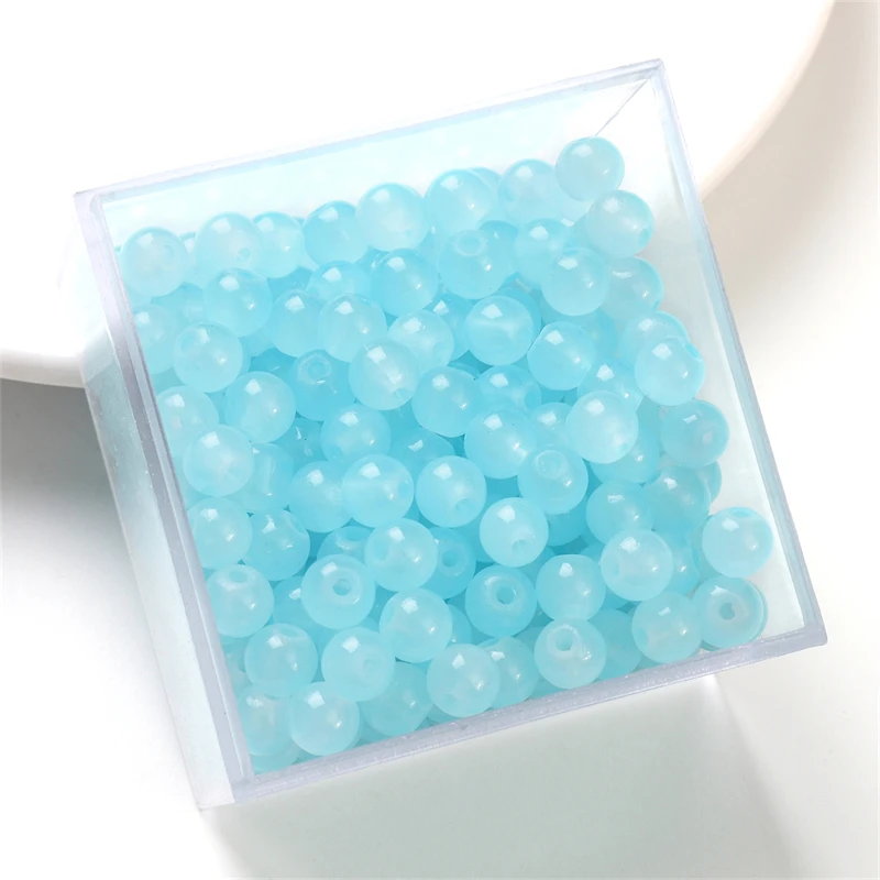 50-Piece Set of Vibrant Glass Imitation Jade Beads for Handmade Jewelry Crafting