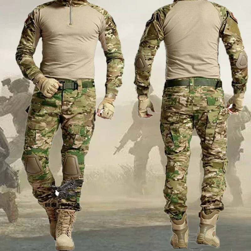 Airsoft Paintball Shirts Multicam CP Camo Cotton Tactical Shirt Men Clothing Army Combat T-Shirt Hunting Clothes Wear-resisting 6