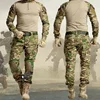 Tactical Suits Outdoor Paintball Uniform Windproof Hunting Clothes Combat Shirts Cargo Pants +Knee Pads Pants Men Clothing 6