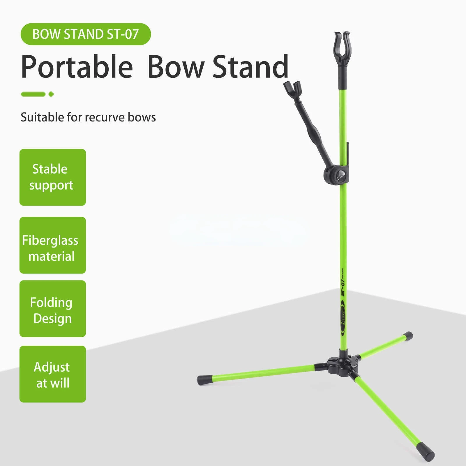 1pc Archery Recurve Bow stand holder  Fiberglass Bowstand for Archers target shooting compound bow stand holder bracket bow support with wrench adjustable stand archery target bow support archery recurve bow stand