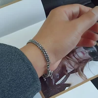 Men's Fashion Double Chain Cross Hollow Wrist Bracelets Lobster Claw Clasp Stainless Steel Bracelet Hip Hop Punk Party Jewelry - Image 3