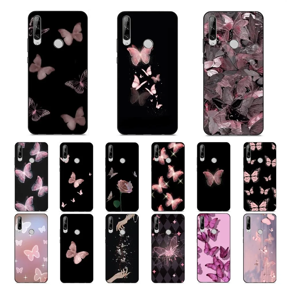 

Pink Butterfly Phone Case For Huawei Y9 6 7 5 Prime Enjoy 7s 7 8 plus 7a 9e 9plus 8E Lite Psmart Shell