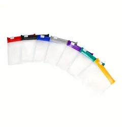 Colorful Reusable Zippered Pill Pouch Set - 7 - Piece Translucent Medicine Organizer Bags (7 Pcs)