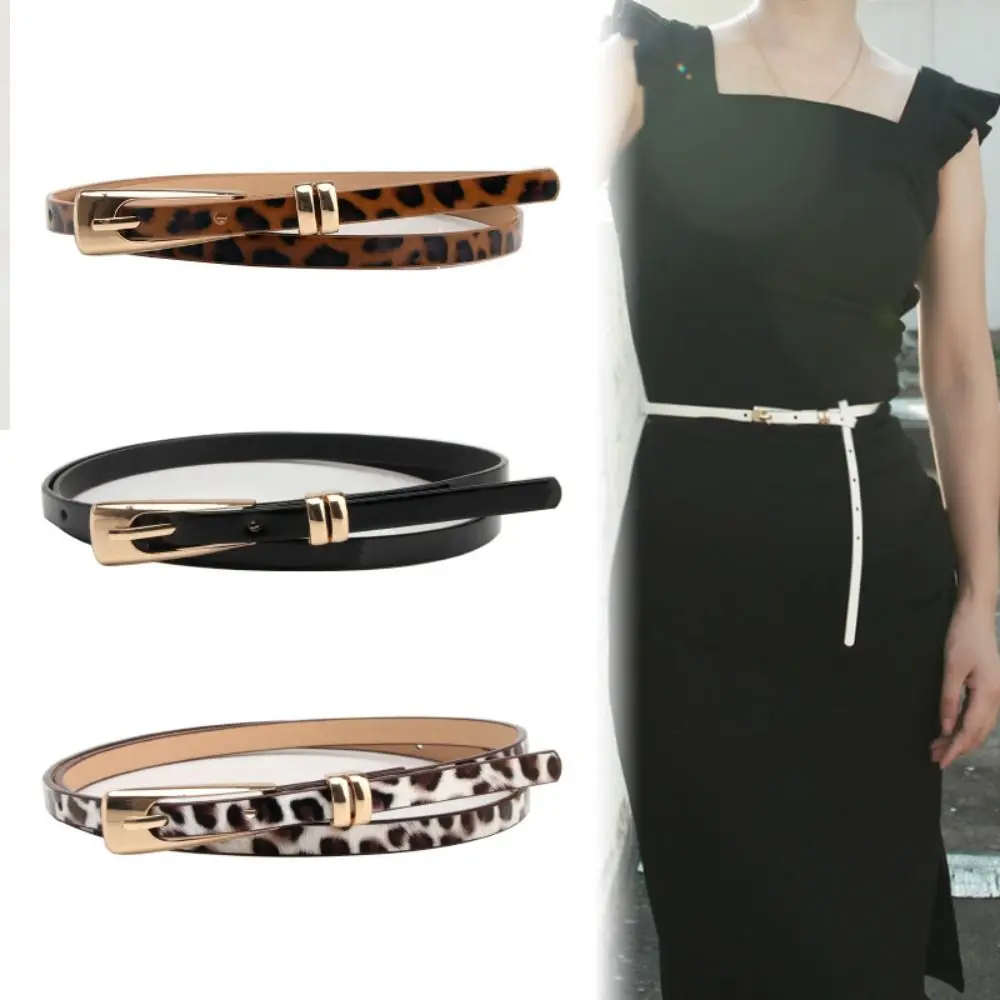 

Ladies Women Fashion Skinny Thin Faux Leather Waist Belt Adjustable Soft Skater