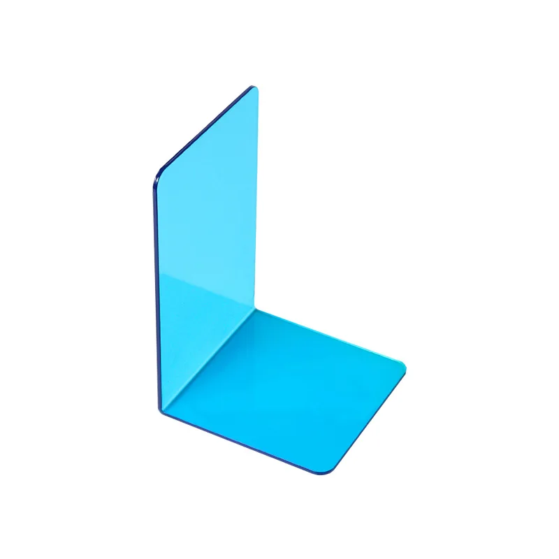Bview Art 1pcs L-shaped colourful transparent book desktop storage stand book shelf drop resistant plastic 4
