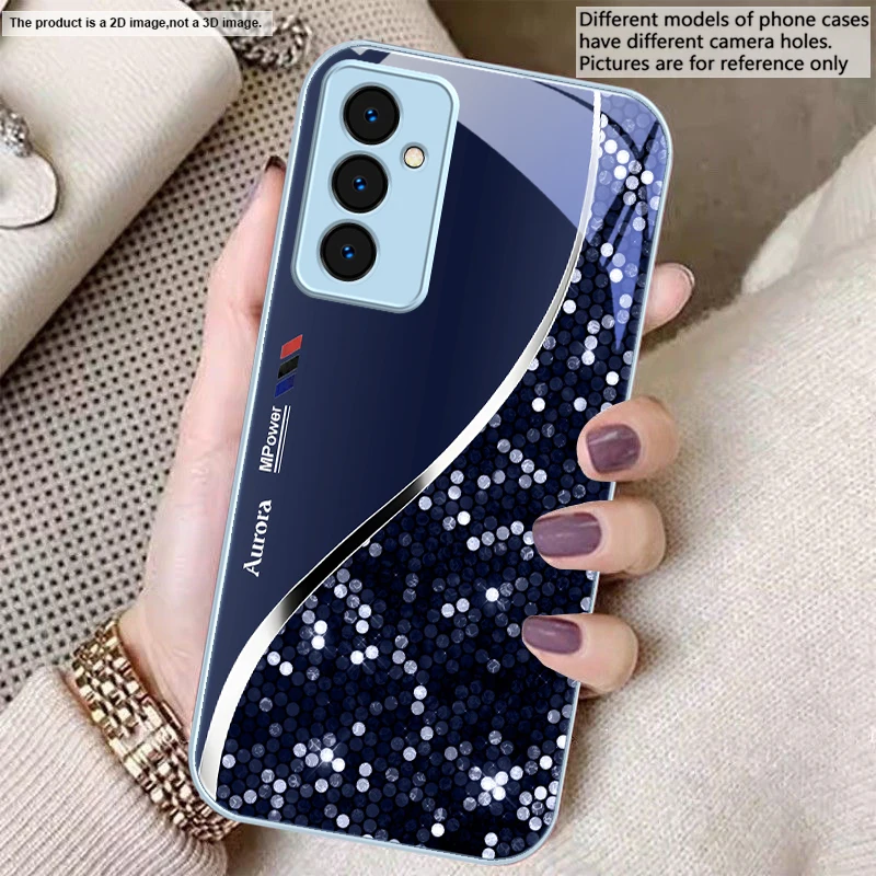 Sleek Silver Metal Curve Glass Phone Case