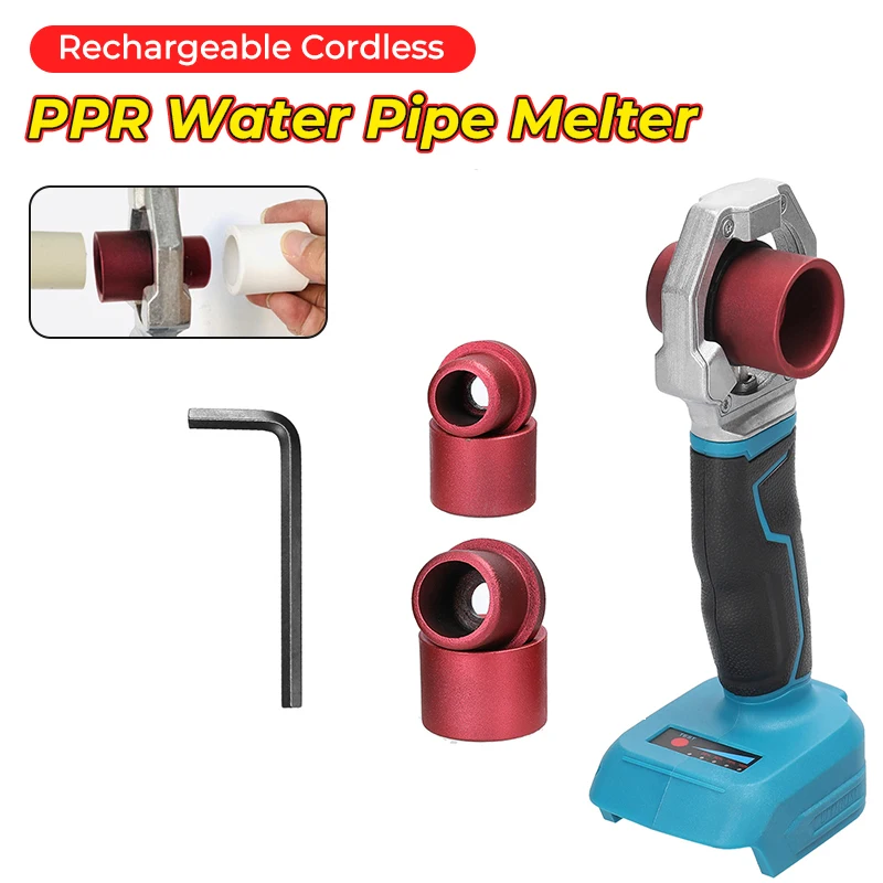 

Rechargeable Hot Melt Machine 21V Lithium Battery Cordless Heat Tool for PPR Water Pipe Melter Plastic Welding Machine &3pc Head