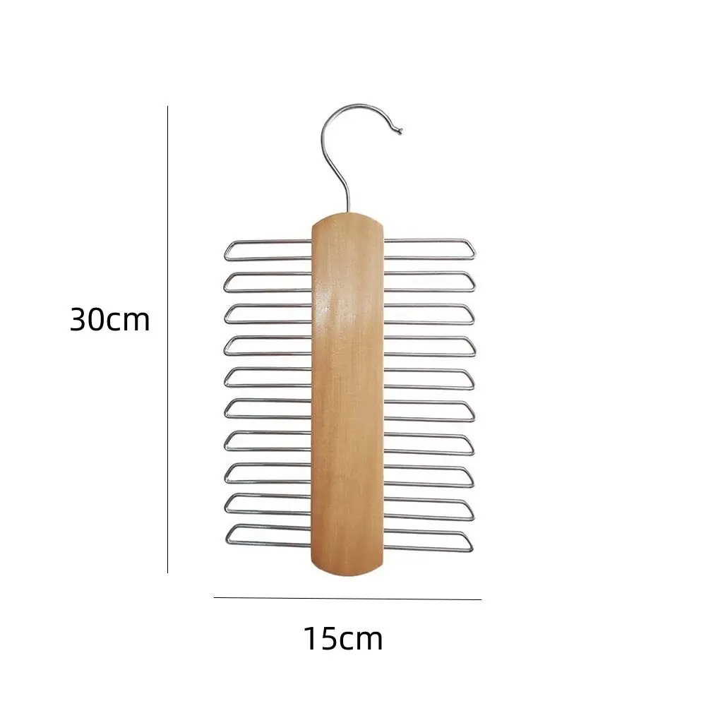 Ties Hanger Holder Rack Silk Scarf Belt Organizer Cabinet Wooden Storage Hanging Rack For Wardrobe Closet 20 Bar