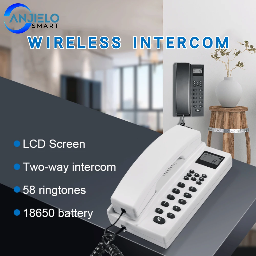 Nieuwe 2.4Ghz Draadloze Intercom Magazijn Draadloze Voice Intercom Appartement Villa Walkie-Talkie Draadloze Portier Telefoon AliExpress