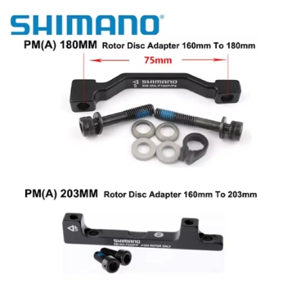 SHIMANO Original Disc Brake Adapter PM A Pillar Disc Brake Bracket For 180mm 203mm Rotor RT86 RT81 RT56 F180P/P2 F203P/PM mountain bicycle disc brake