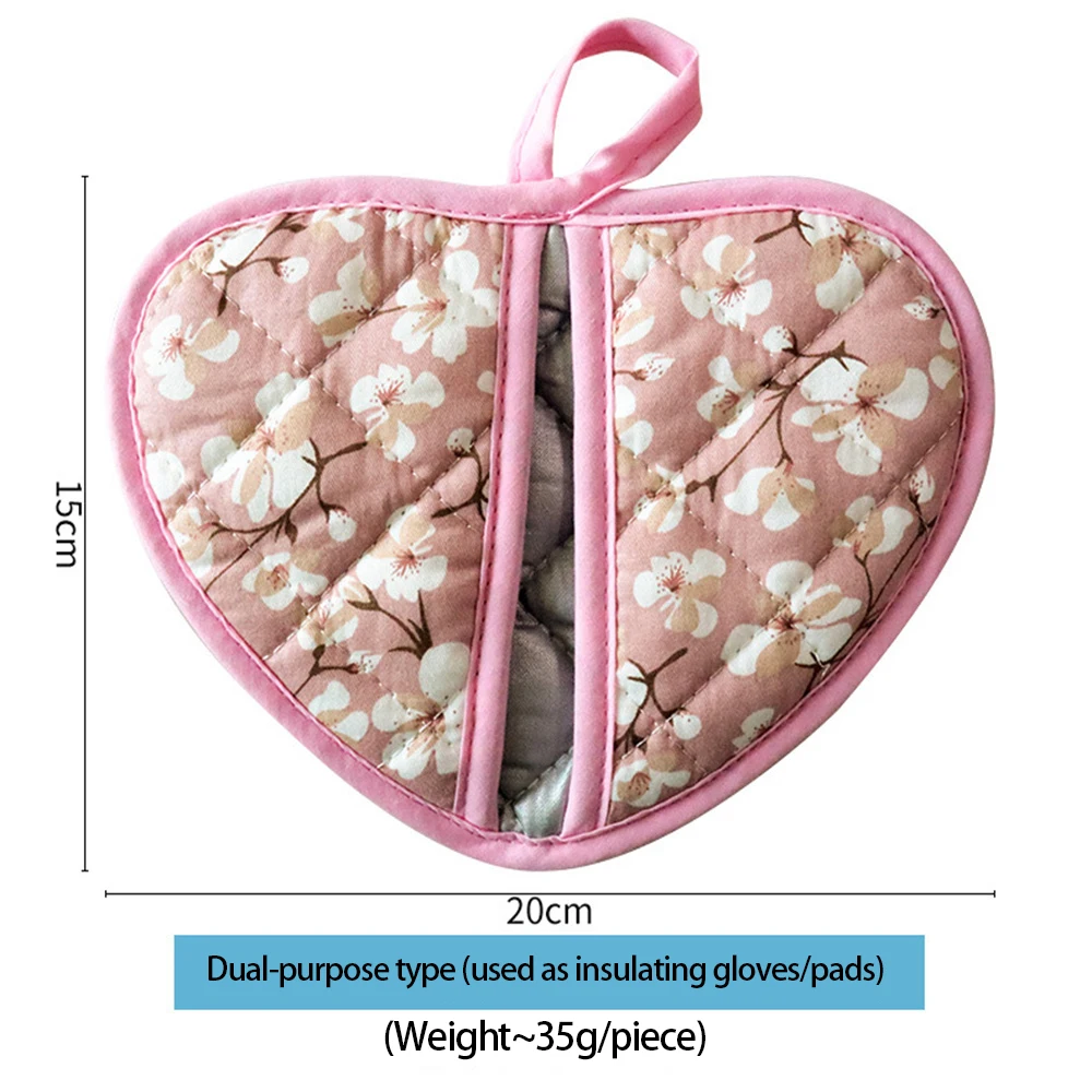 Silicone Oven Gloves Heat Insulation Baking Gloves High-temperature Heart-shaped Resistant Oven Gloves Household Kitchen Accessories