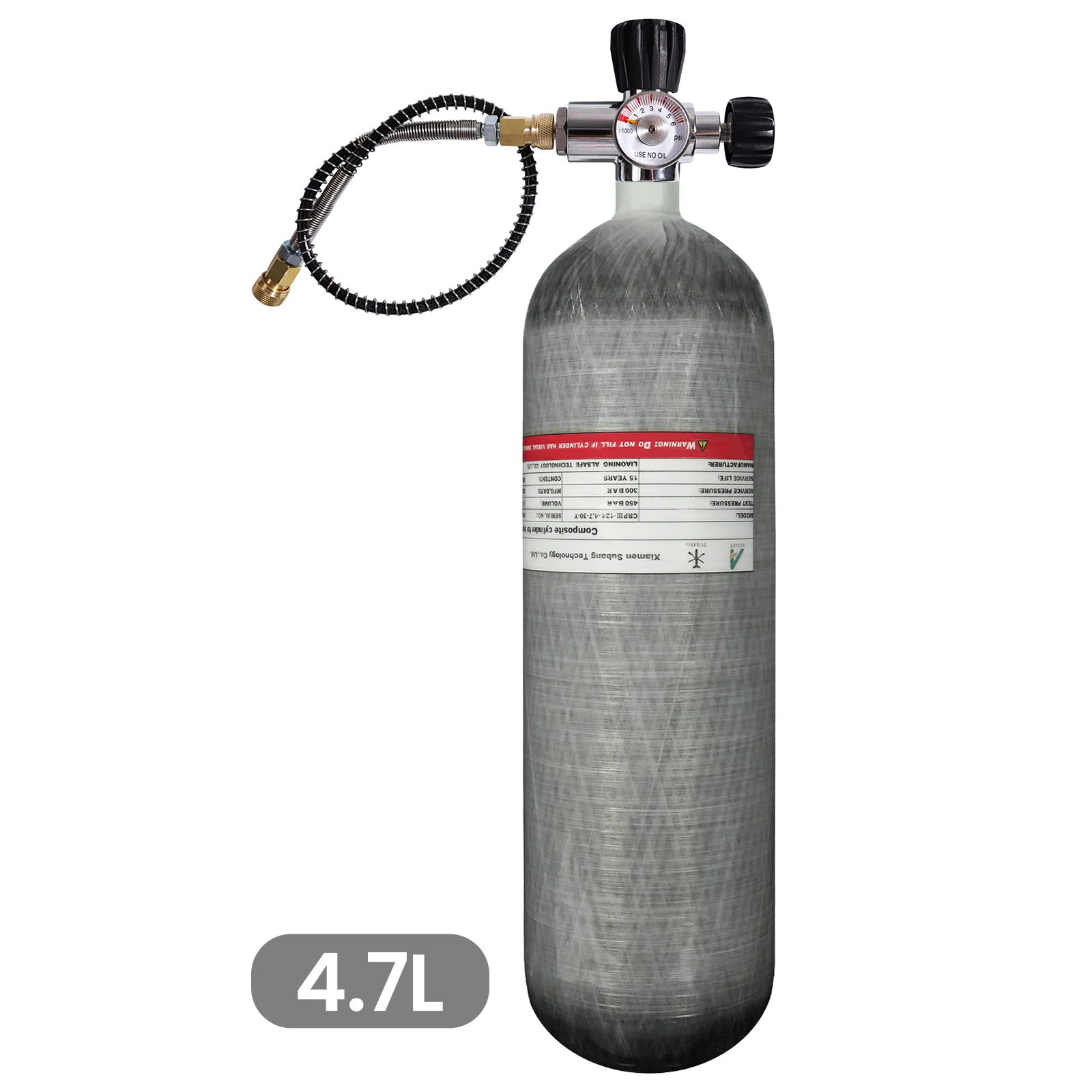 TUXING 4500Psi 4.7L Carbon Fiber Cylinder Charging Fill Station Regulator Valve