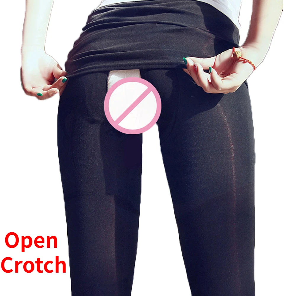 Woman Sexy Open Crotch Leggings Cotton Hidden Double Zippers Crotchless Pant Outdoor Sex Couple Gifts Exotic Lingerie Panties women lingerie set women leggings women crotchless shorts