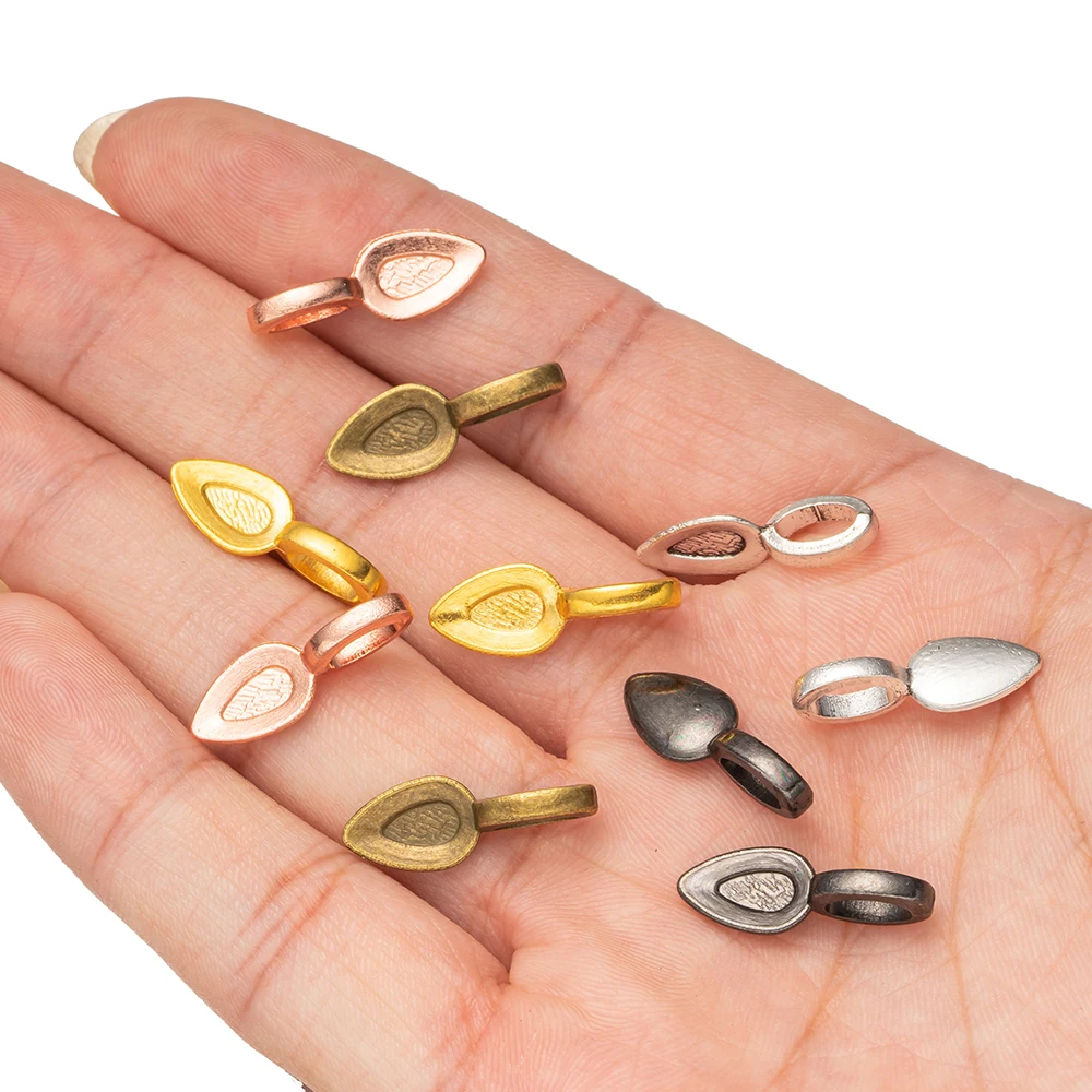 20/50pcs Herz Spatel leere Basis Anhänger für DIY Cabochon Halskette Ohrring Armband Schmuck Herstellung liefert Charms Zubehör – Detail 3