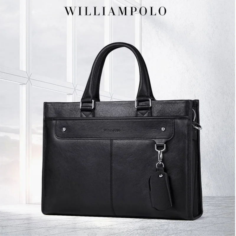 

Emperor Paul Handbag Business Cowhide Shoulder Large-Capacity Crossbody Bag Men's Leather Briefcase Factory Direct Supply