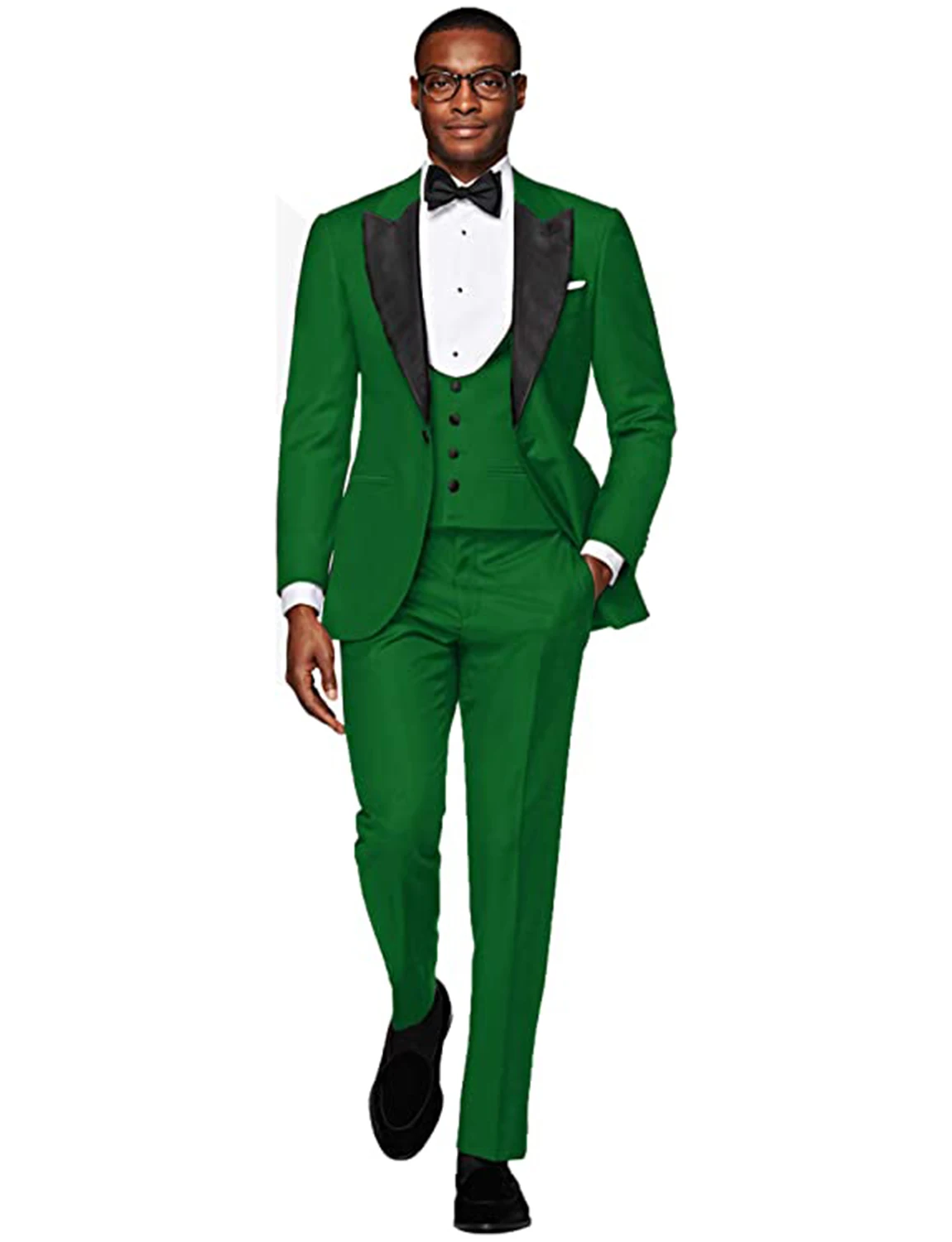 

Men's One Button Suit 3-Piece Peak Lapel Tuxedos for Groomsmen Wedding Party