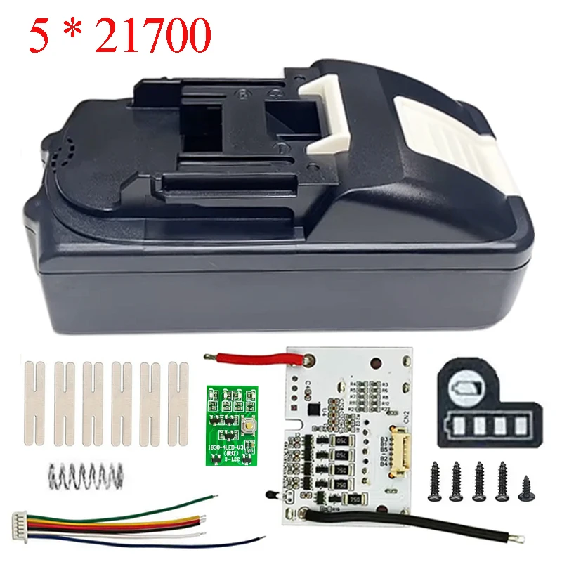 BL1830 5X21700 리튬 이온 배터리 케이스 BMS PCB 충전 보호 회로 기판 쉘 박스 MAKITA 18V 리튬 배터리 하우징용