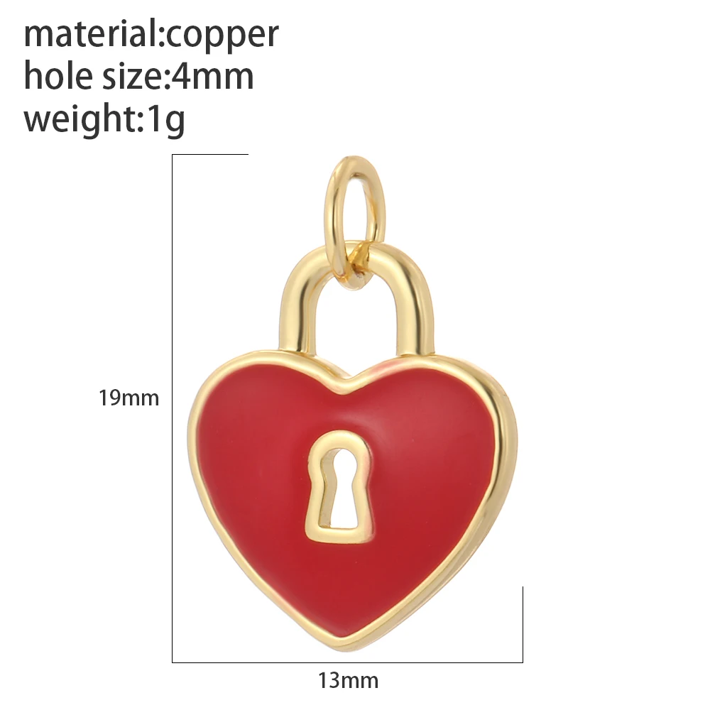 Red Heart Crystal Enamel Charms for Jewelry Making Supplies Designer Gold Cute Love Charm Diy Earings Bracelet Necklace Pendant 