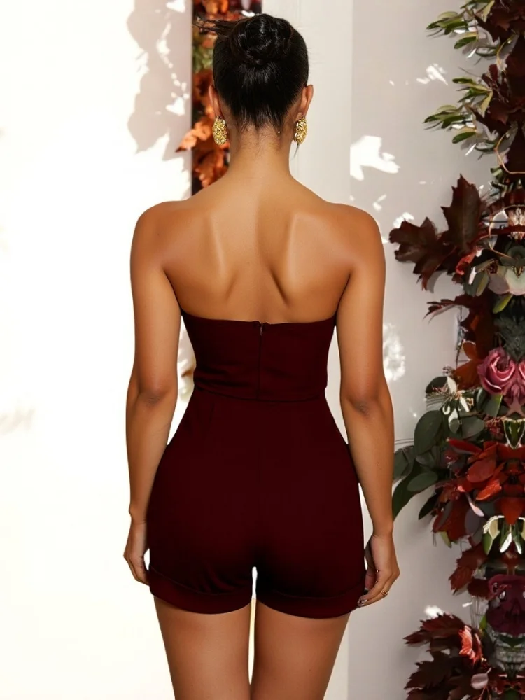 Wmstar Jumpsuits Women Wholesale Elegant Ladies Slim Fitting Shorts for 2025 Party One Pieces Summer Clothes Rompers Playsuits