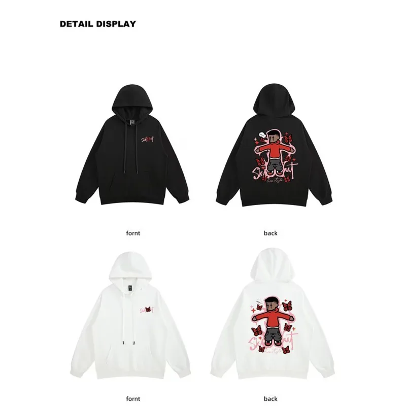 Hooded Sweater Men's Trendy Brand Large Size M-8XL Men's Autumn And Winter Style Plush And Thick Fat Hip-hop Pullover Jacket