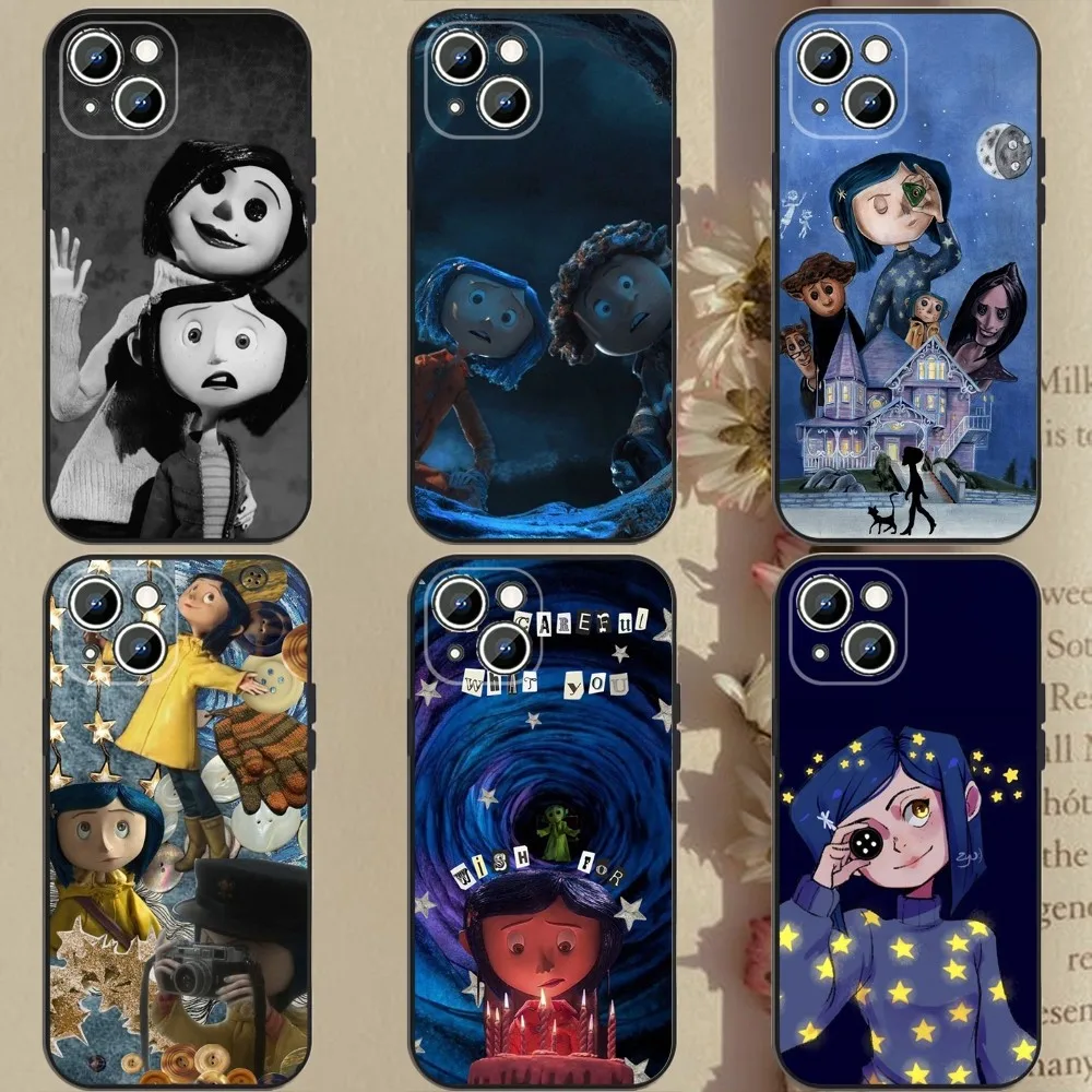 

Anime c-coraline Phone Case Phone Case For Apple iPhone 15,14,13,12,11,XS,XR,X,8,7,Pro,Max,Plus,mini Silicone Black Cover