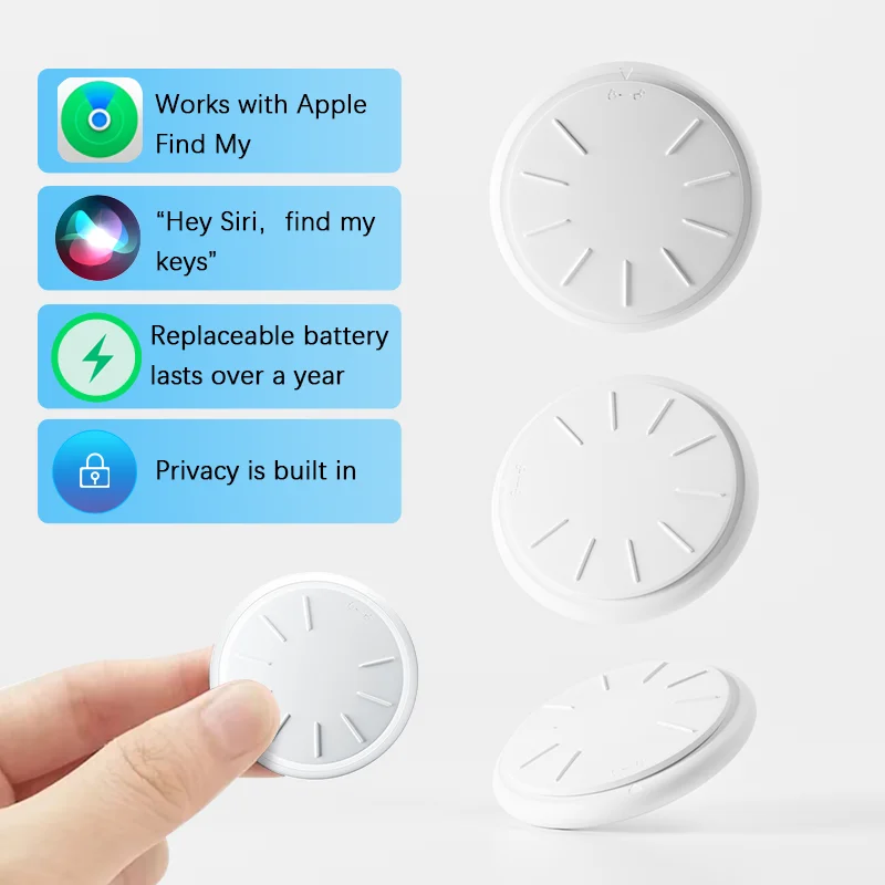 HTag Smart Bluetooth GPS Tracker Work with Apple Find My APP Anti Lost Reminder Locator Car Key personal effects Kids Finder