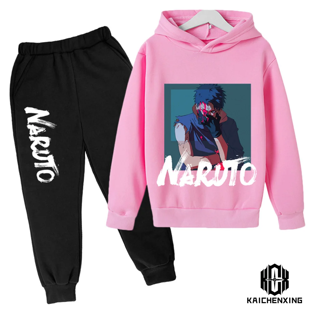 Naruto Hoodie Set Kids Clothes Boys Baby Girls Clothing Hooded Casual 