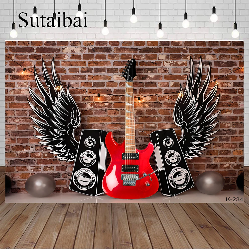 

Фон для фотосъемки с изображением рок-н-ролла 1950-х годов для дня рождения с изображением рок-звезд Фотофон черного и красного цветов украшение торта стола