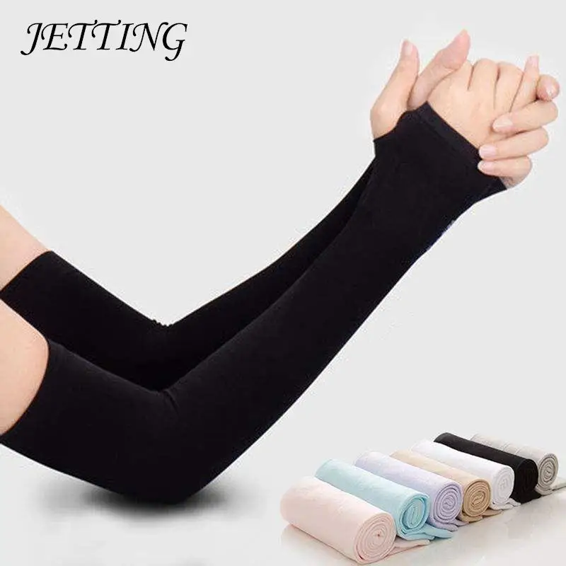

1 Pair Ice Silk Sleeve Sunscreen Cuff Arm Sleeves Uv Sun Protect Anti-Slip Summer Men Women Gloves Outdoor Riding New