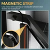 36.5 in. W X 72 in. H Shower Doors, 1/4" Clear Glass, Black Finish, Base Not Included, Corner Pivot Shower Doors 4