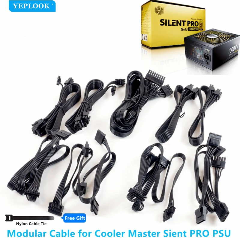 

Cooler Master Original Modular Cable GPU PCIe 8Pin 6+2Pin CPU 4+4Pin SATA Molex 4Pin for Slient Pro 1500W 1200W 1000W 850W 700W