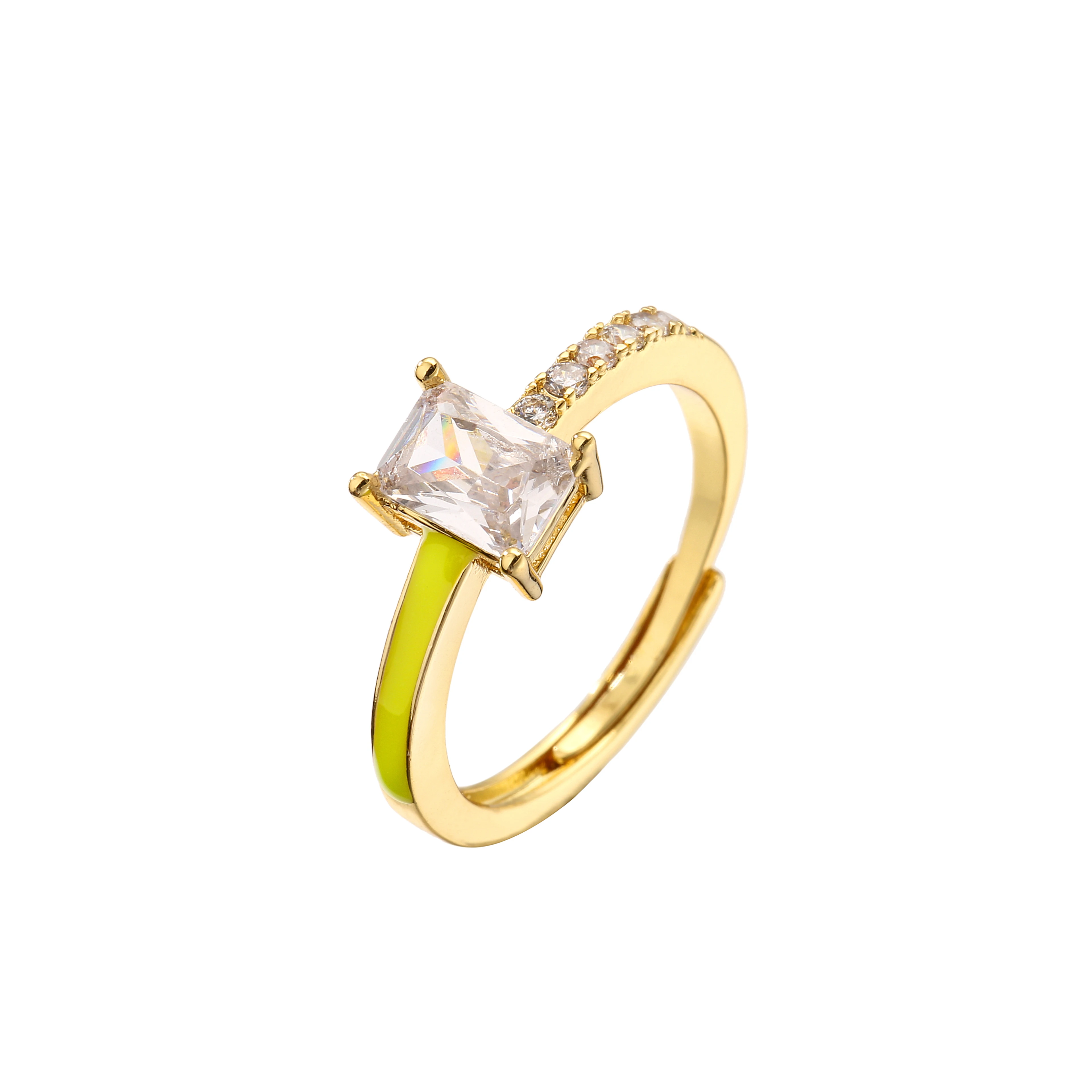 Bague Colorée en Émail Bonbon avec CZ INS Style pour Femmes et Filles