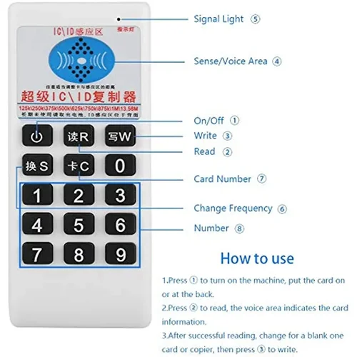 RFID 복사기 복제기, 125KHz 13.56MHz 카드 리더, 라이터 복제기, IC ID 액세스 제어 카드, EM4305 T5577 NFC UID 칩 태그 포함 2